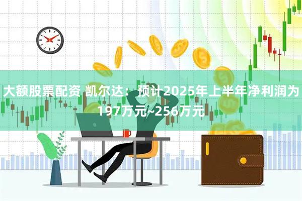 大额股票配资 凯尔达：预计2025年上半年净利润为197万元~256万元